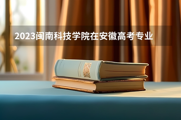2023闽南科技学院在安徽高考专业计划招生多少人