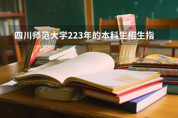 四川师范大学223年的本科生招生指标如何