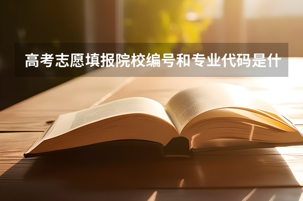 高考志愿填报院校编号和专业代码是什么
