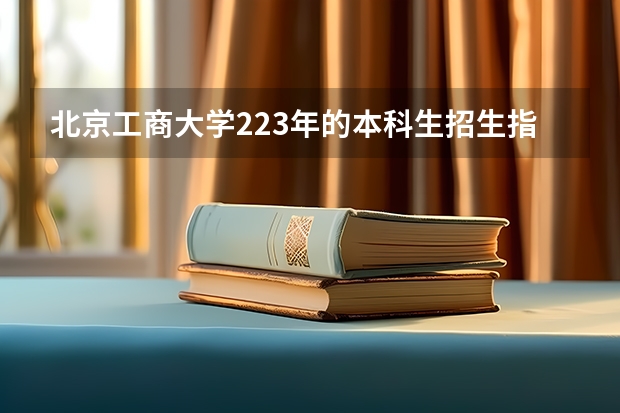 北京工商大学223年的本科生招生指标如何