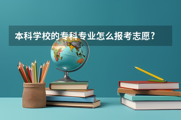 本科学校的专科专业怎么报考志愿?