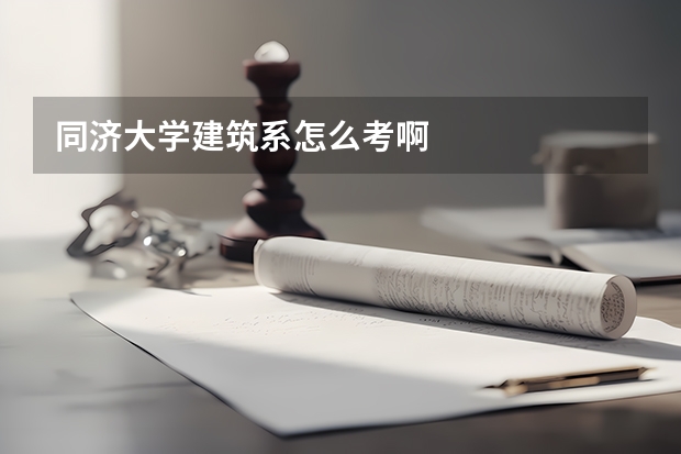 同济大学建筑系怎么考啊