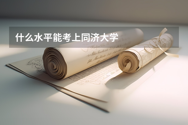什么水平能考上同济大学