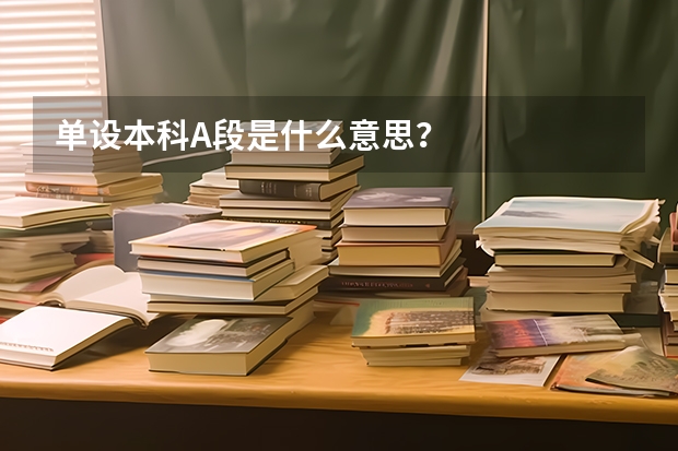 单设本科A段是什么意思？