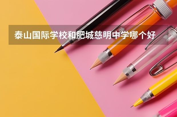 泰山国际学校和肥城慈明中学哪个好